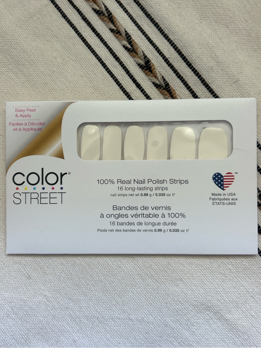 Color Street Swiss and Tell Nail Strips | White Cream Solid | Retired/HTF